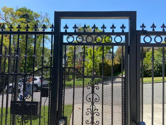 Anti-climb pedestrian gate at a secured entrance